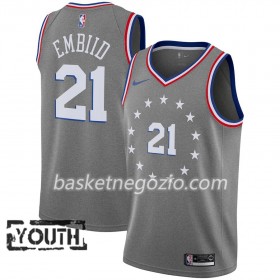 Canotte Bambino Philadelphia 76ers Joel Embiid 21 2018-19 Nike City Edition Grigio Swingman